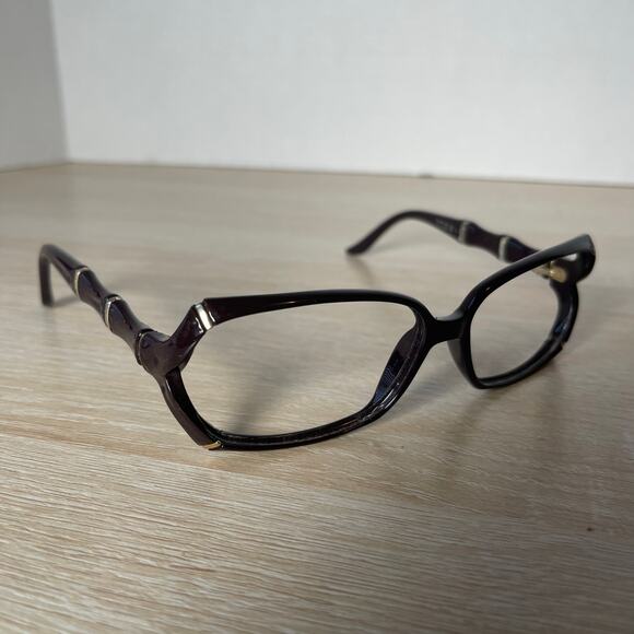 Gucci GG3519 6Q7 Eyeglasses RARE! Dark Purple Bamboo Frames Only - Picture 1 of 8